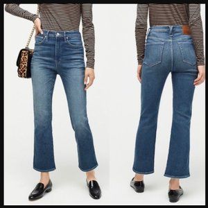 Women 26 J.Crew Point Sur Kickout Crop Jeans Vintage Lake Wash High Rise AB413